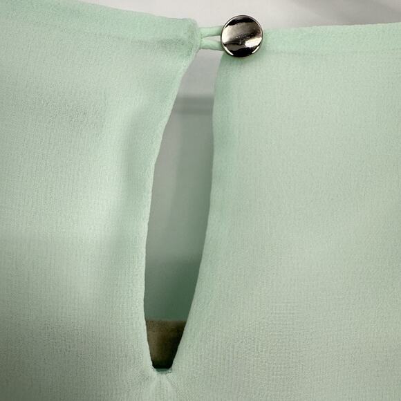 Calvin Klein Pleated Sleeveless Chiffon Top women Size XL Mint Green - Picture 6 of 8